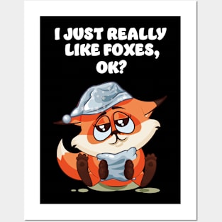 Fox Foxes Sleep Sleeping Watercolor Polygon Idea Posters and Art